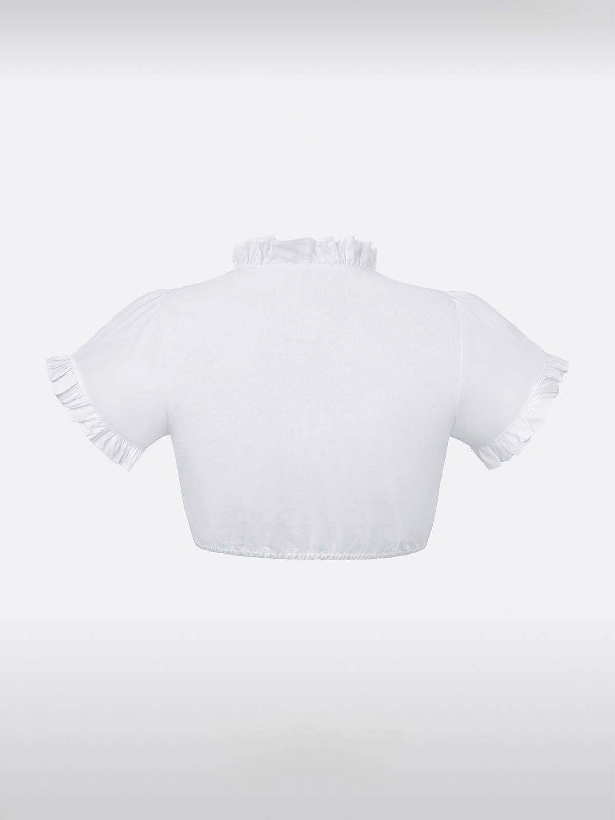 Weiß Schößchen Herz-Ausschnitt kurzarm Dirndlbluse